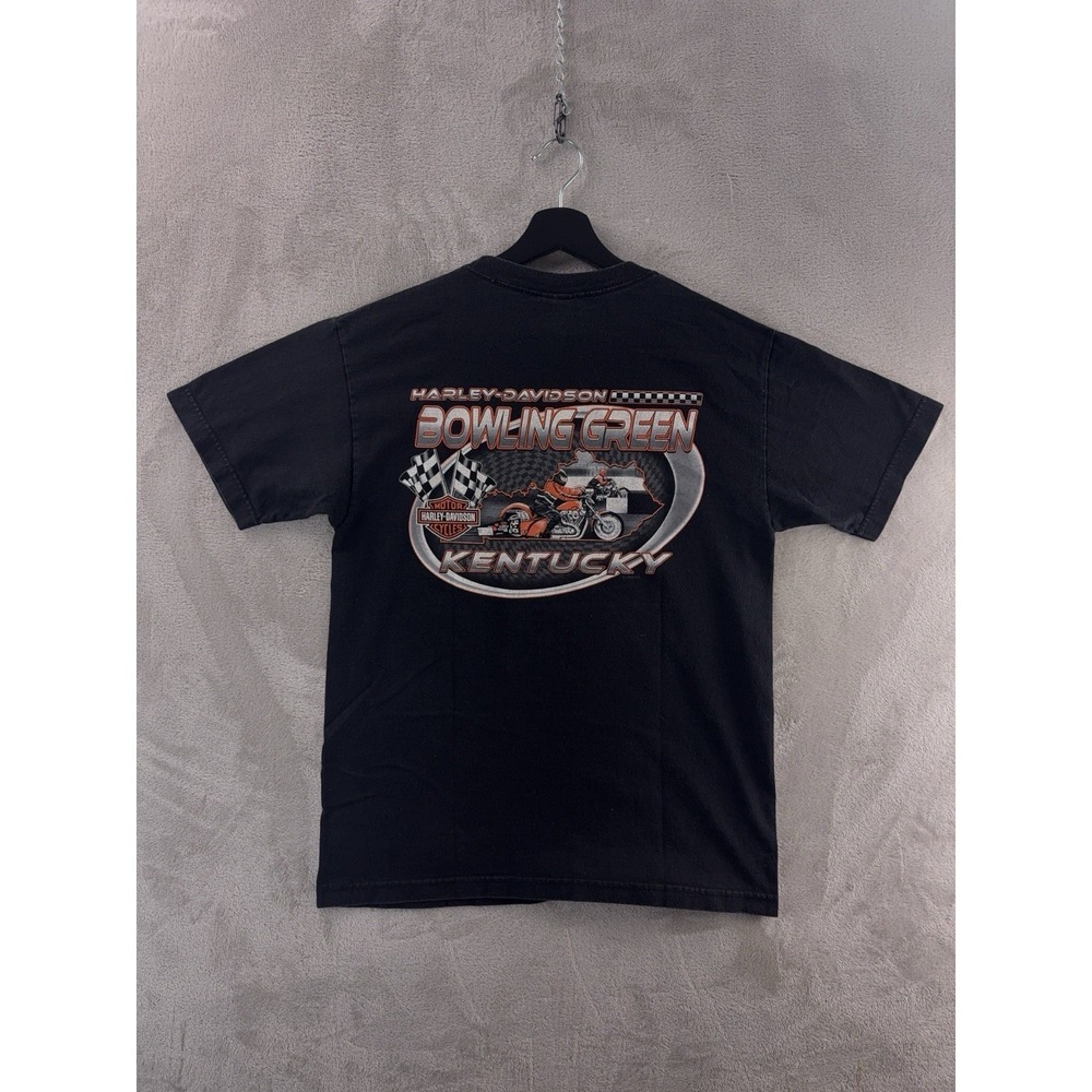 Harley Davidson T Shirt Mens Size Medium Black Bowling Green Biker Graphic